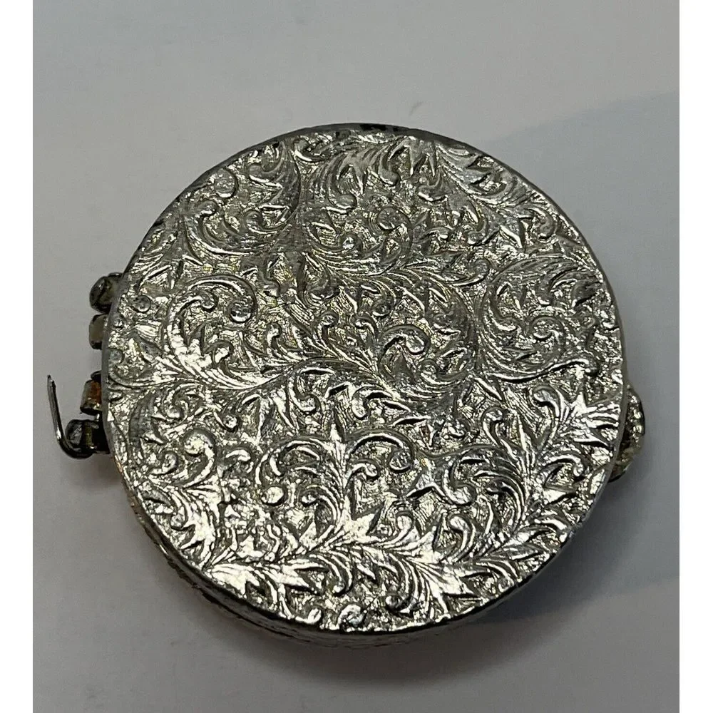 Vintage MCM Silver And Gold Confetti‎ Shred Jewelry Box Pill Holder **READ**